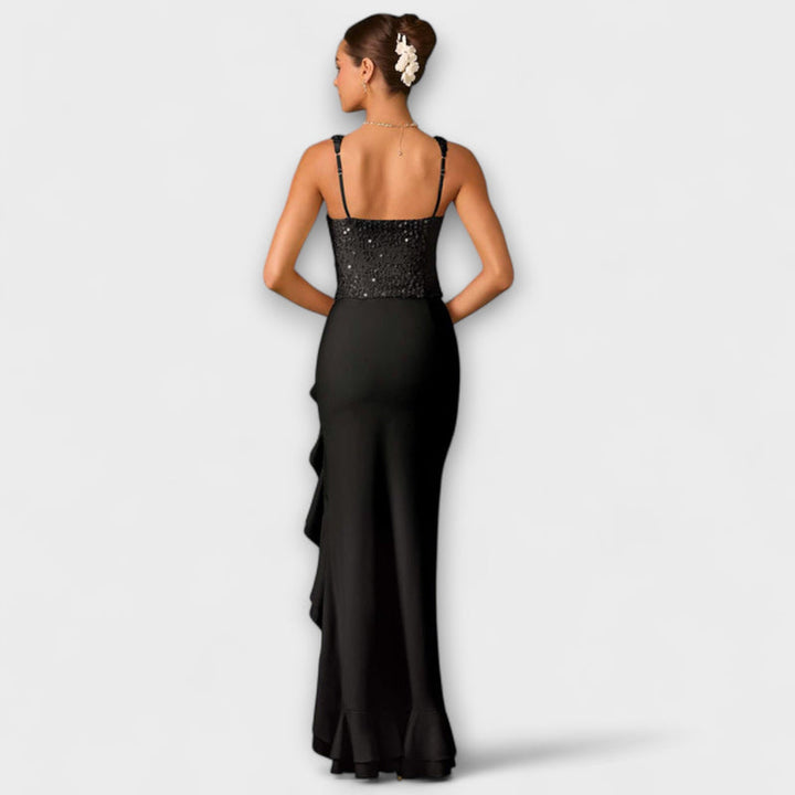 TCF Satin Corset Dress – Ruched Midi Yellow