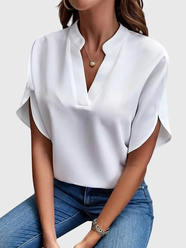 TCF Soft V-Neck Shirt - Premium Fabric Blouse