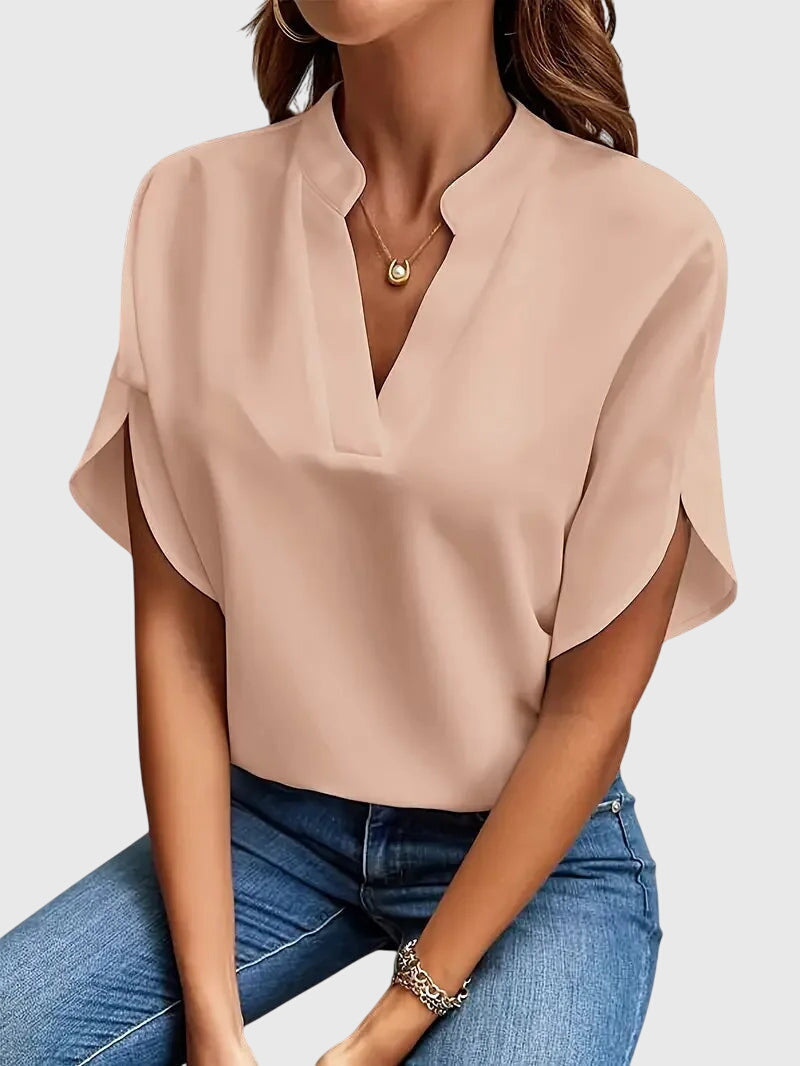 TCF Soft V-Neck Shirt - Premium Fabric Blouse