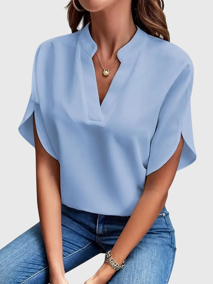 TCF Soft V-Neck Shirt - Premium Fabric Blouse