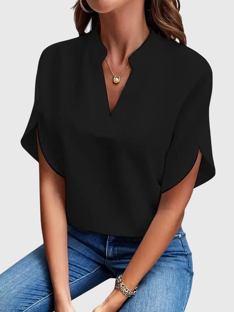 TCF Soft V-Neck Shirt - Premium Fabric Blouse